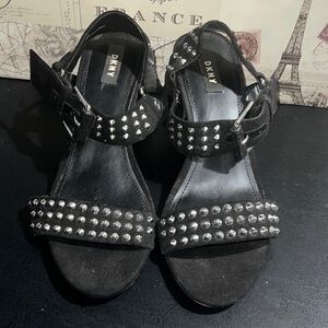 DKNY Black Studded Sandals